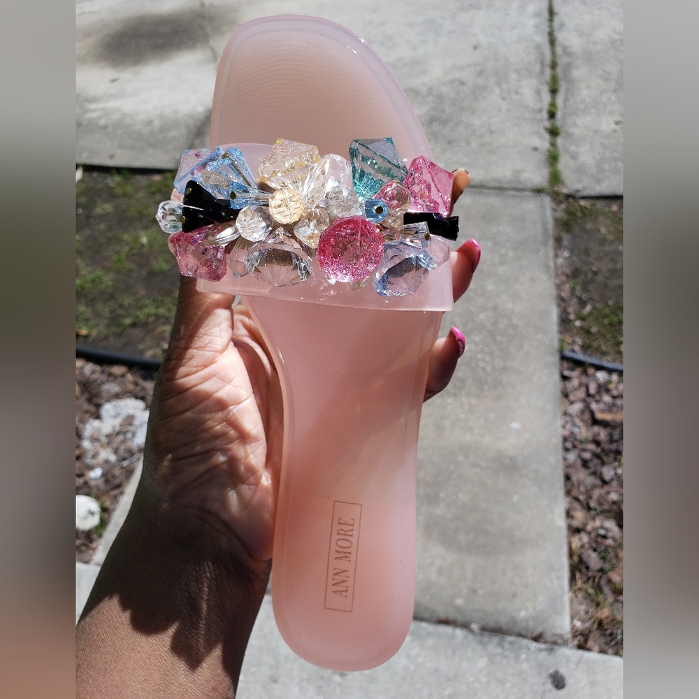 Clear Beige Crystal Ann More Sandal